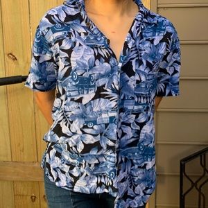 Cool vintage car print Hawaiian shirt